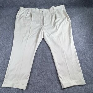 VTG Y2K Palm Beach Reflex Pants Men 64x30 Beige Pleated Cuffed Classic Dress